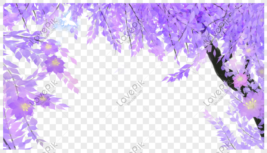 Photo de Fleurs Violettes Bordure Peinte à La Main, dessin animé,  illustration de laffiche, dessiné à la main Graphique images free download  - Lovepik | 610924911