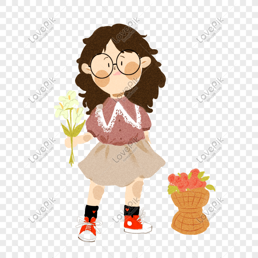 Summer Wear Cartoon Cute Girl Small Fresh Illustration, Summer Wear ...