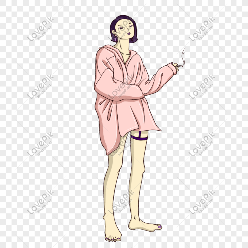 Hand Drawn Cartoon Short Hair Tall Cool Girl PNG Transparent Background And  Clipart Image For Free Download - Lovepik | 610937770