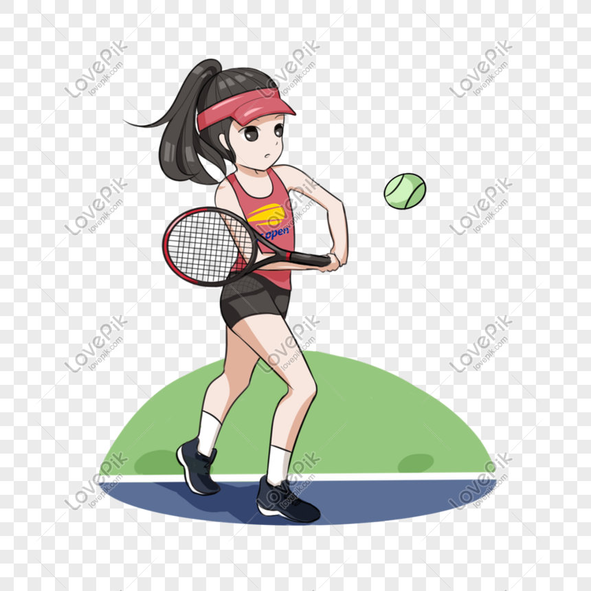 American Tennis Open Player Playing Cartoon Illustration Free PNG And  Clipart Image For Free Download - Lovepik | 610959349