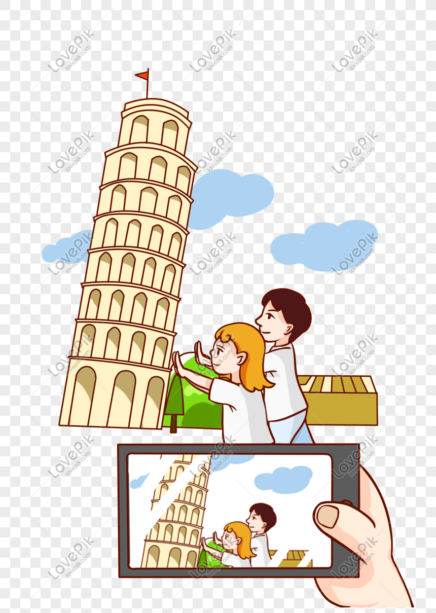 Sightseeing Tour Punch Card Pisa Leaning Tower Selfie Character PNG  Transparent Background And Clipart Image For Free Download - Lovepik |  610959250