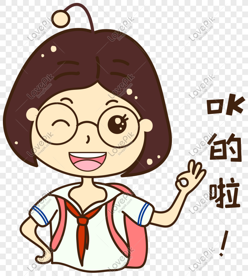 Cartoon Cute Girl With Ok Gesture PNG Image Free Download And Clipart Image  For Free Download - Lovepik | 610963981