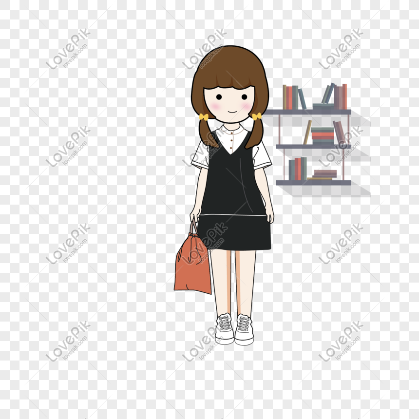 Hand-painted Girls Black Dress With Clothing, Hand-painted Girls Black  Strap Dress Matching, Cartoon Hand-painted Girls, Cartoon Hand-painted  Clothing PNG Transparent Image And Clipart Image For Free Download -  Lovepik