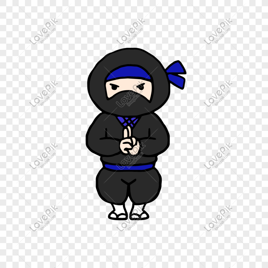 Hand Drawn Cartoon Black Man Ninja Png Image Picture Free Download