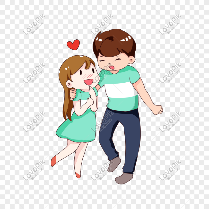 Hand Drawn Cartoon Chinese Valentines Day Couple PNG Image And Clipart ...