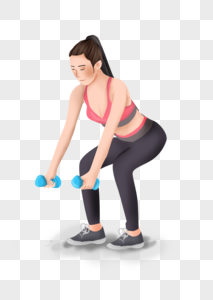 Fitness Girl Png - Girl Exercise Png, Transparent Png - 599x1024