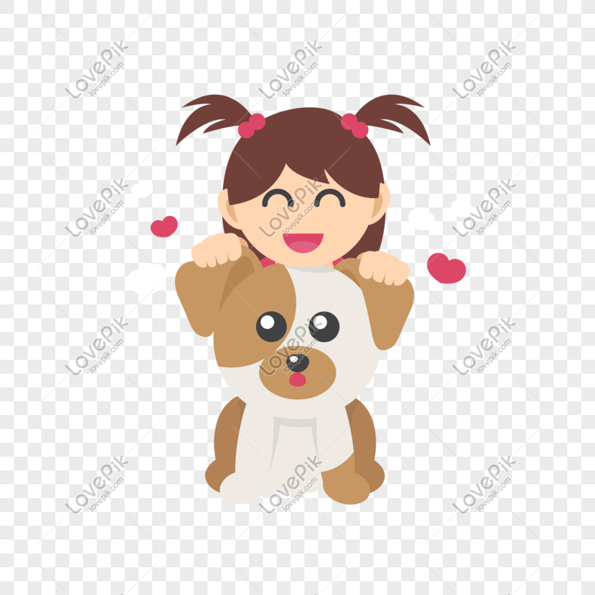 子犬のイラストとかわいい女の子イメージ グラフィックス Id Prf画像フォーマットpsd Jp Lovepik Com