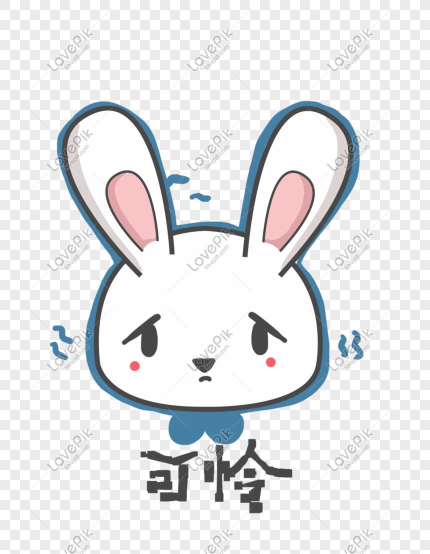 Rabbit Q Versi Kartun Watak Hewan Gambar Chat Pakej Emotikon