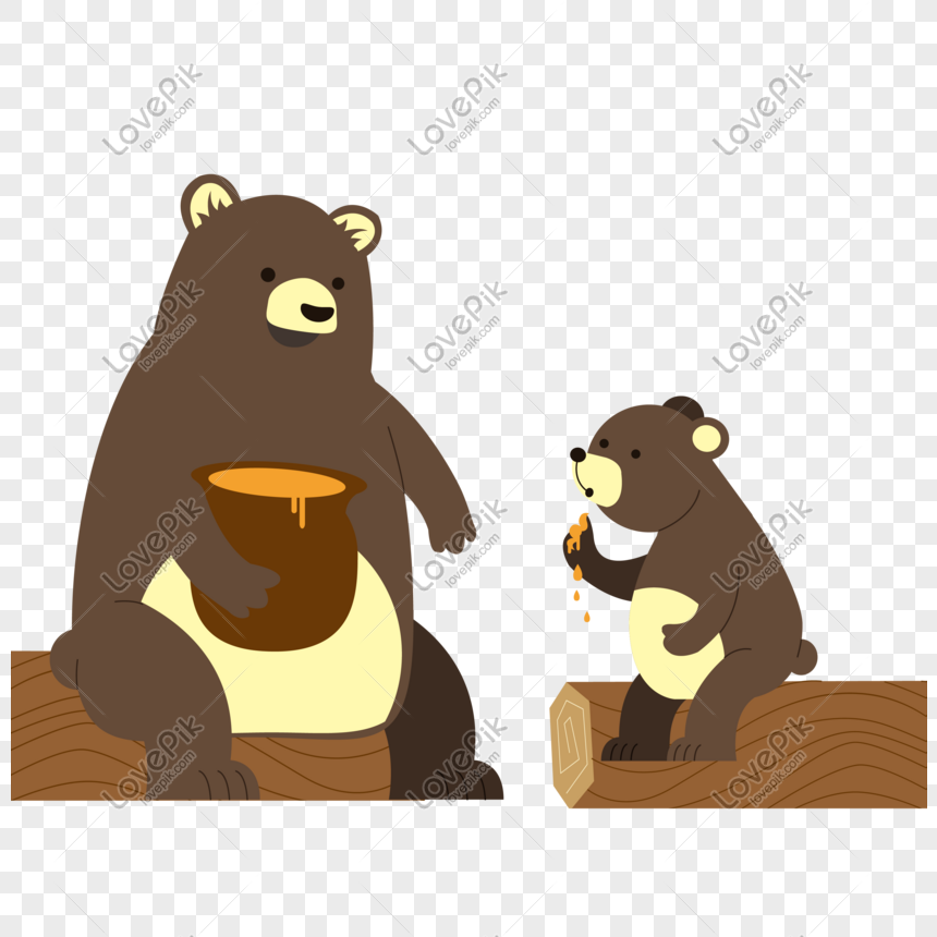 Cartoon Brown Bear Eating Honey PNG White Transparent And Clipart Image For  Free Download - Lovepik | 610990562