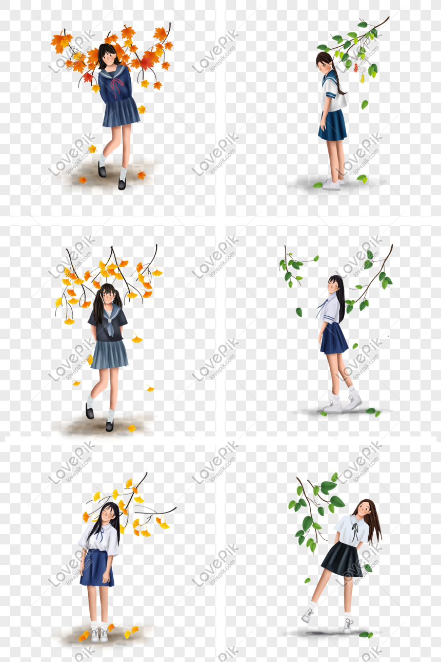 Pelajar Perempuan Jepun Yang Dilukis Tangan Di Musim Pembukaan Gambar Unduh Gratis Imej 611005439 Format Psd My Lovepik Com