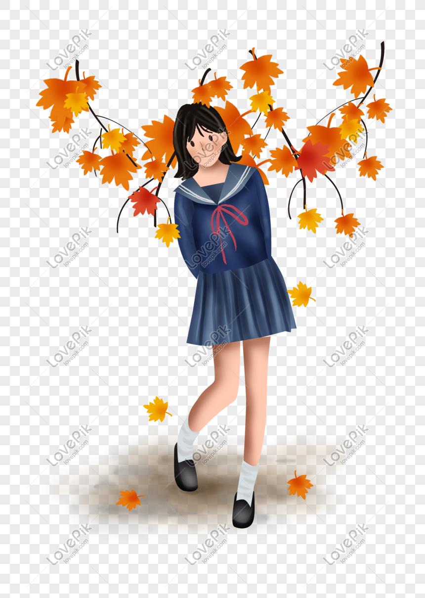 Autumn Season Sailor Suit Female Student PNG Image And Clipart Image ...