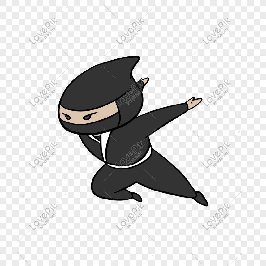 Handsome Running Japanese Ninja Illustration Png Image Picture