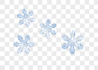 Light blue snowflake ice crystal element png