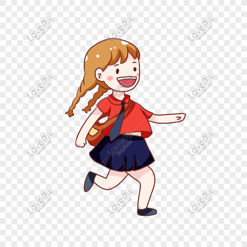 Murid Murid Kartun Yang Dilukis Dengan Tangan Mulai Sekolah Png Grafik Gambar Unduh Gratis Lovepik