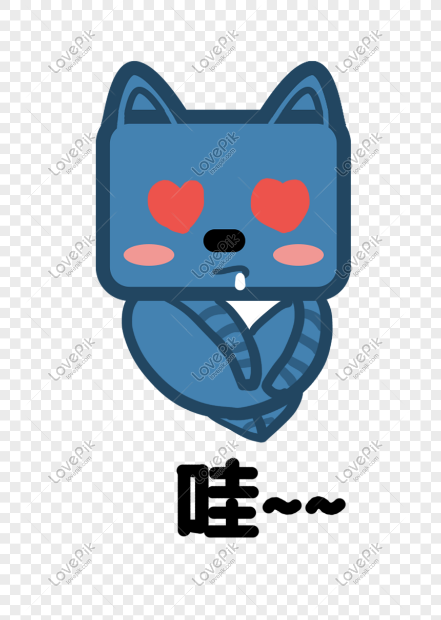 Kucing Wajah Persegi Kucing Q Versi Kartun Karakter Gambar Hewan PNG Grafik Gambar Unduh Gratis Lovepik