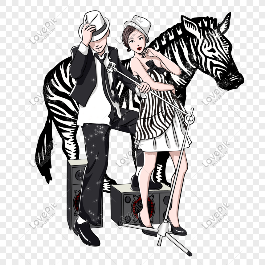 Chinese Valentines Day Black And White Beautiful Cartoon Couple PNG Image  Free Download And Clipart Image For Free Download - Lovepik | 611040051