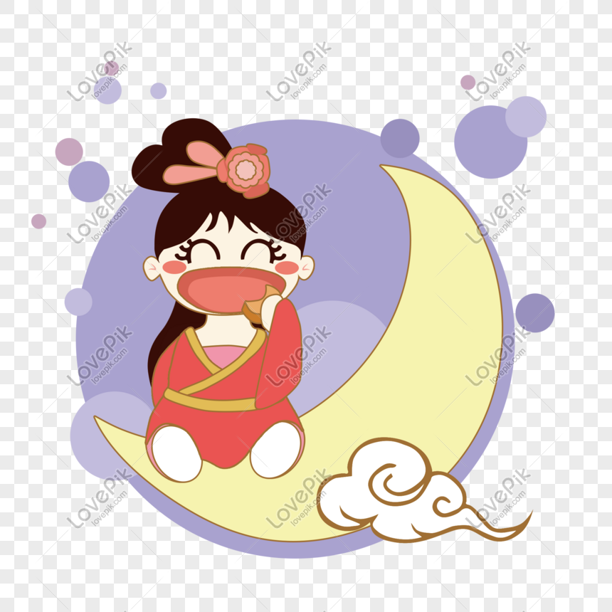 Mid Autumn Festival Hand Painted Cartoon Funny Eat Moon Cake PNG Picture  And Clipart Image For Free Download - Lovepik | 611054955