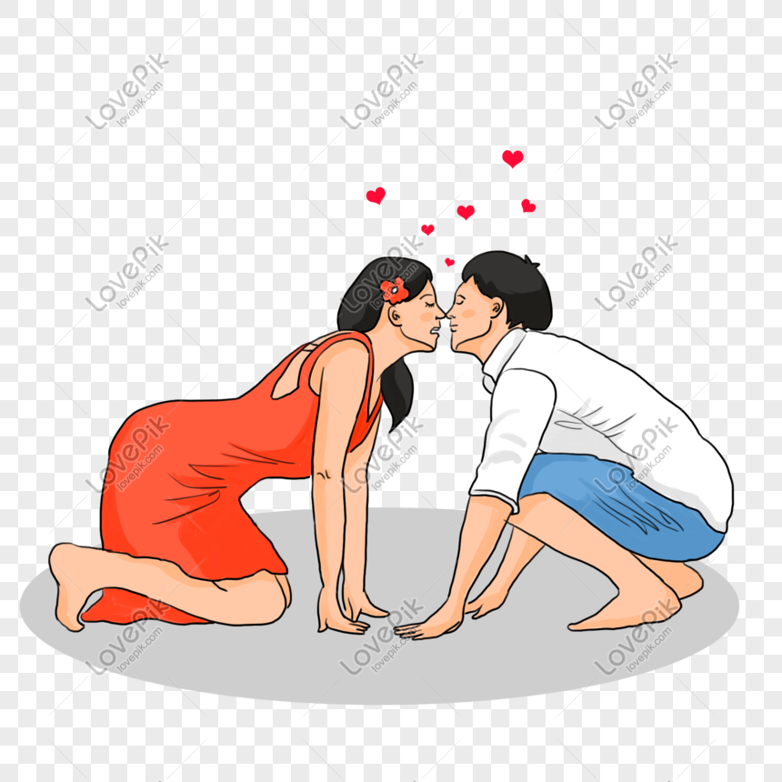 Chinese Valentines Day Romantic Cartoon Couple Kissing Happily PNG Hd  Transparent Image And Clipart Image For Free Download - Lovepik | 611055004