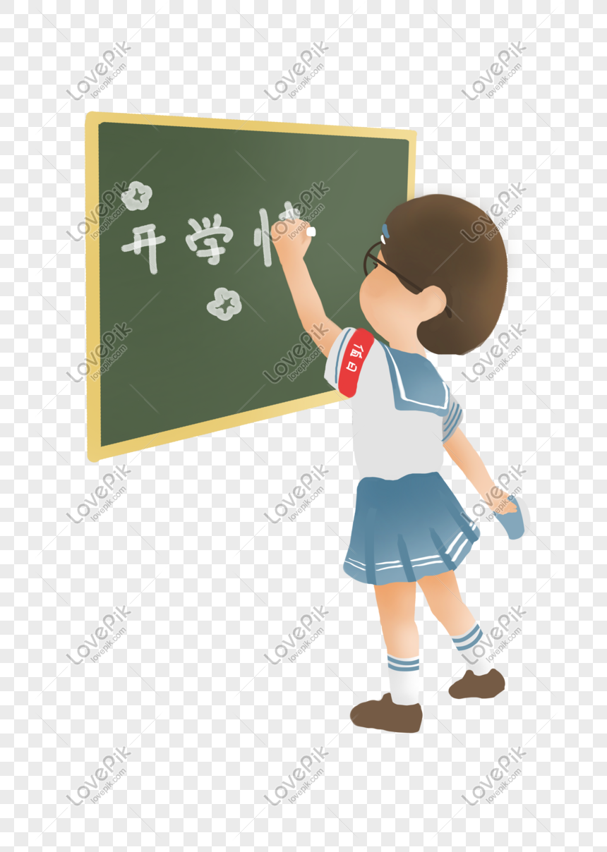 School Theme Writing Blackboard Cartoon Character Illustration PNG Image  And Clipart Image For Free Download - Lovepik | 611045458