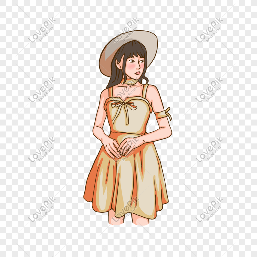 Summer Woman Hand Painted Small Fresh PNG Image And Clipart Image For ...