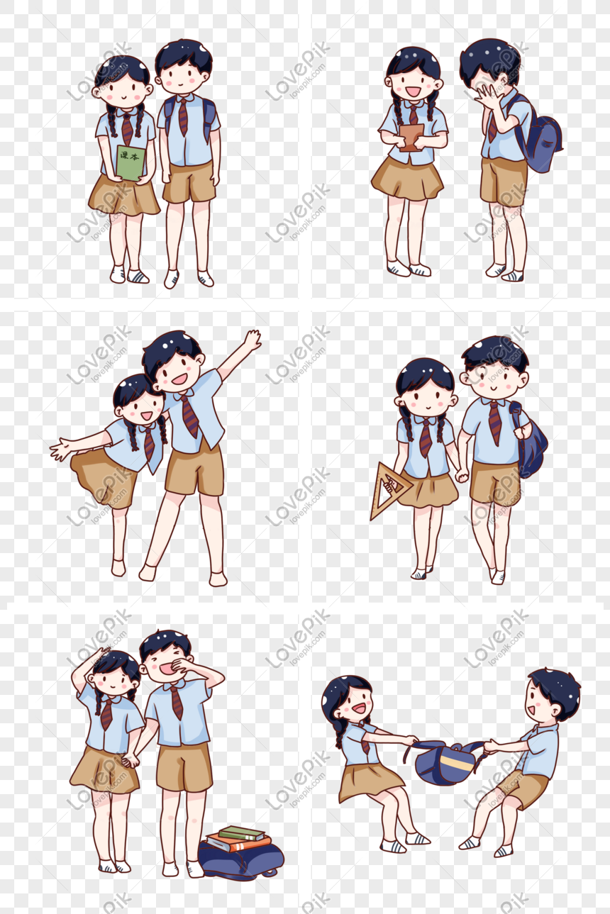 Hand Drawn Cartoon Schoolchildren School Day PNG Transparent And Clipart  Image For Free Download - Lovepik | 611067986