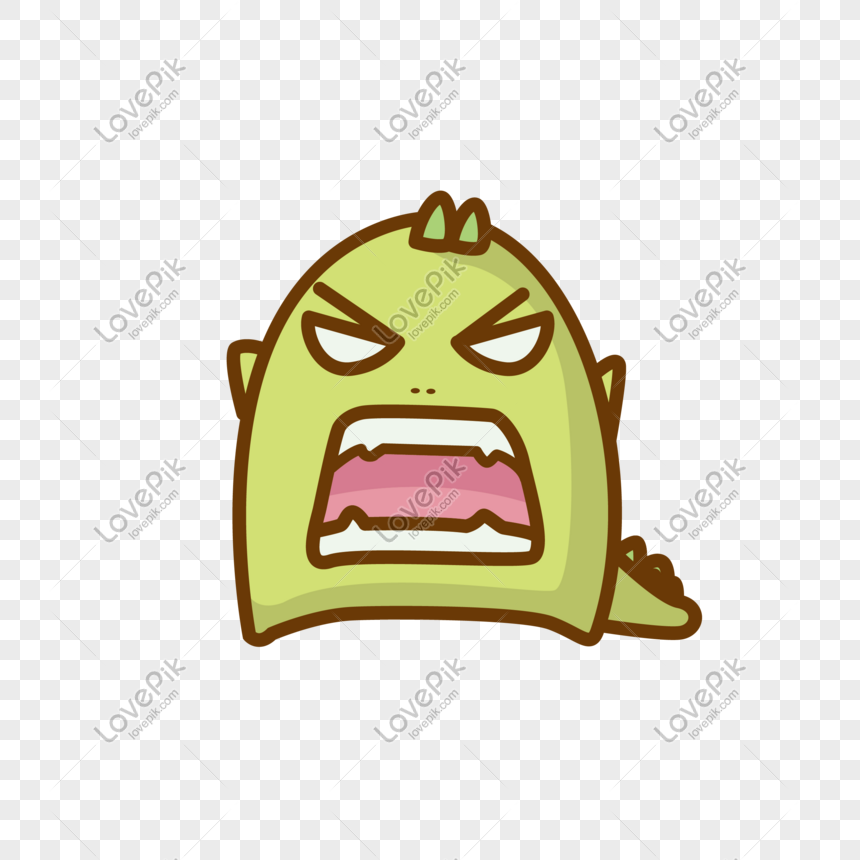 Angry Dino, Dino, Sticker, Cute PNG Transparent Clipart Image and PSD File  for Free Download