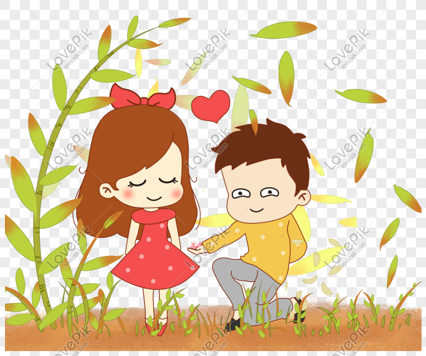 Cartoon Hand Drawn Romantic Couple Proposal Marriage Illustratio PNG  Transparent Image And Clipart Image For Free Download - Lovepik | 611095257