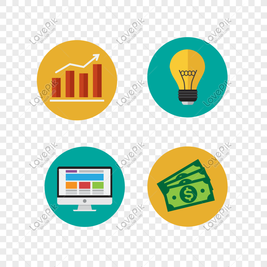 Elemen Vektor  Teknologi Keuangan  Minimalis PNG grafik 