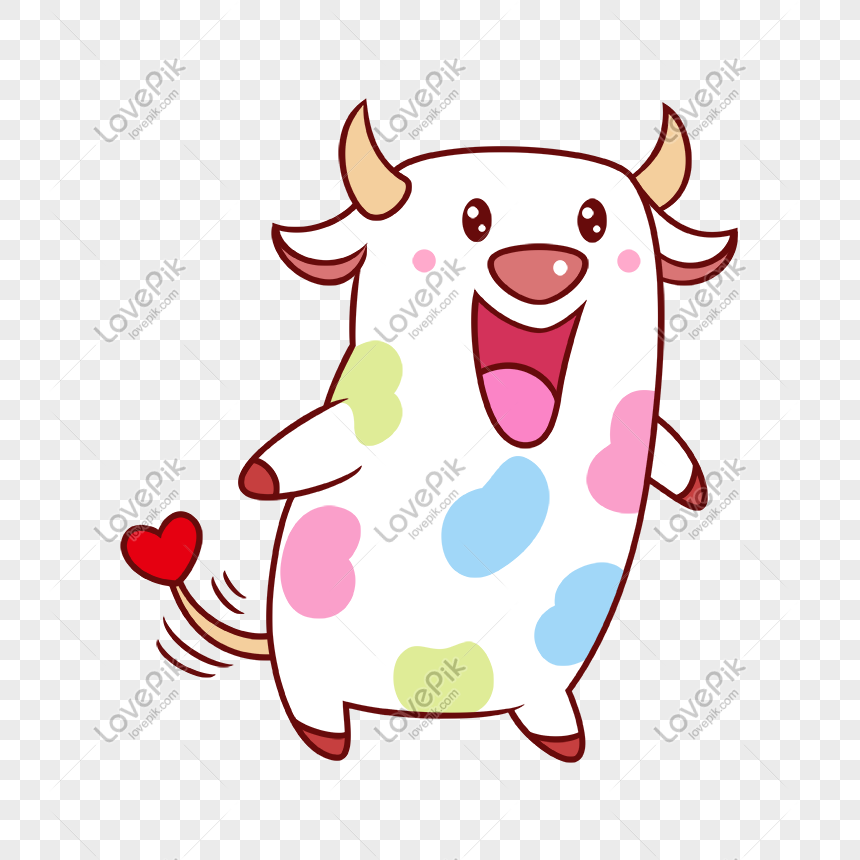 Cartoon Cute Colored Cow PNG Free Download And Clipart Image For Free  Download - Lovepik | 611093893