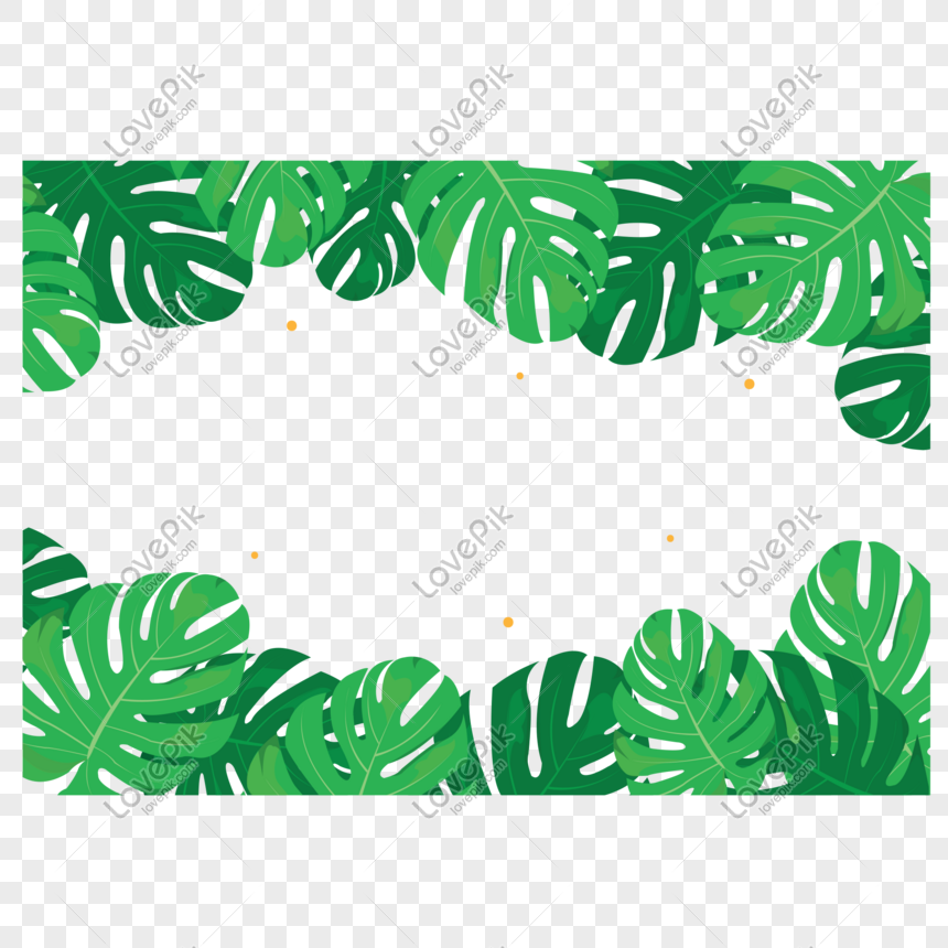 Cartoon vector small fresh green leaves turtle leaves border, turtle leaves, cartoon border, border png white transparent