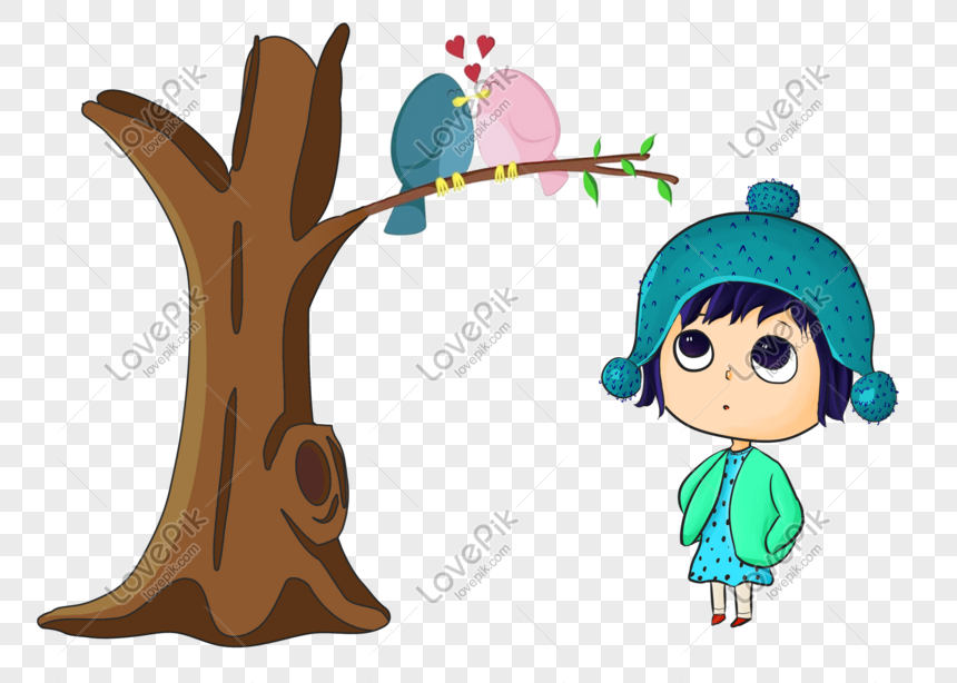 Girl Thinking About Life Under The Tree Png Image Psd File Free Download Lovepik
