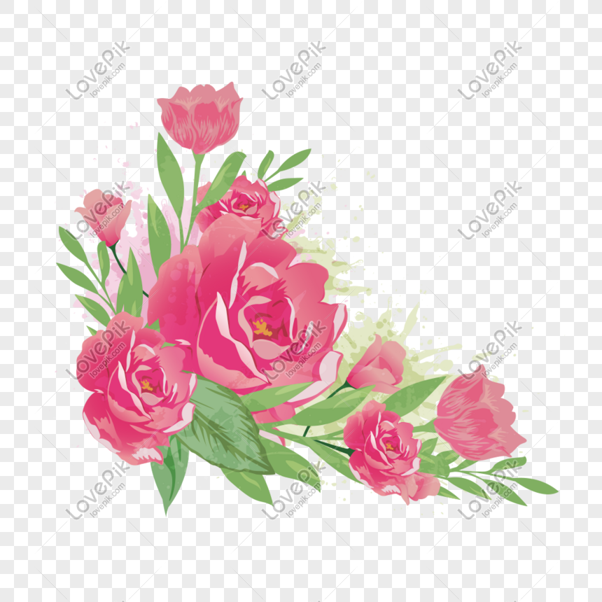 Vector Small Fresh Flowers Decorative Hand Drawn Illustration PNG ...