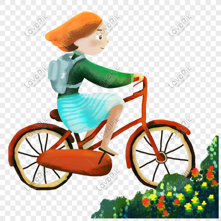 Girl Riding A Bicycle PNG Image Free Download And Clipart Image For Free  Download - Lovepik | 611102701