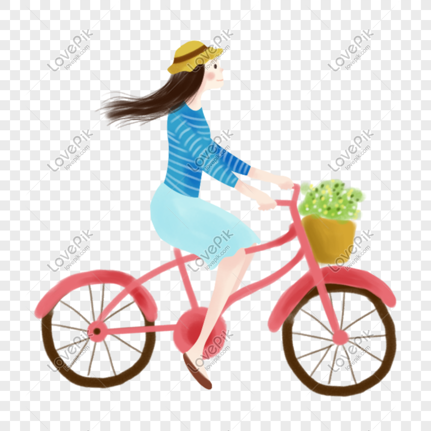 Cô gái trẻ và nghịch ngợm đang giữ một tư thế cực cool trên chiếc xe đạp của mình. Hãy xem cô ấy biến những đường thẳng thành những cây cối đẹp mắt trong bức tranh vẽ tay này.