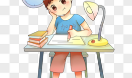 School school theme student doing homework cartoon character