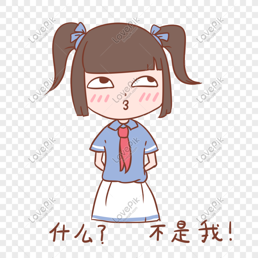 Open School Girl Expressions, What Is Not My Illustration Free D, Open ...