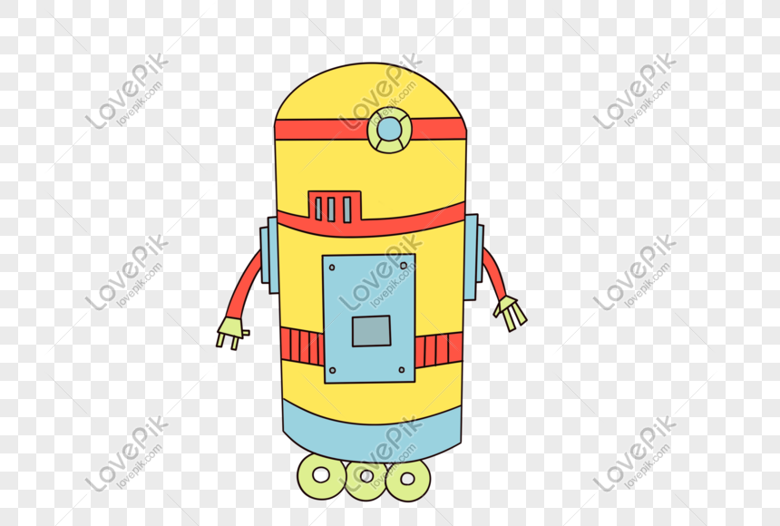 Cylinder Cute Robot Cartoon Illustration Larawan_Numero ng Graphics ...