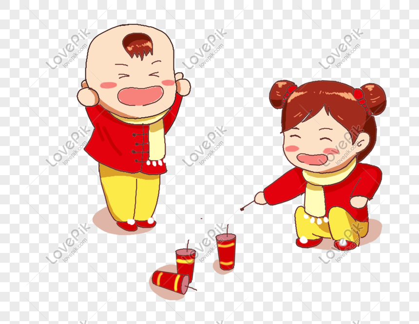 Spring Festival, Boy, Boy, Girl, Cartoon, Thousand, Original, Spring ...