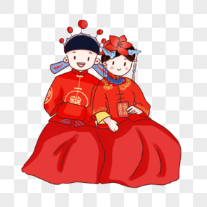 Hand Drawn Cartoon Cute Chinese Wedding PNG Image & PSD File Free ...