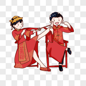 Hand Drawn Cartoon Cute Chinese Wedding PNG Image & PSD File Free ...