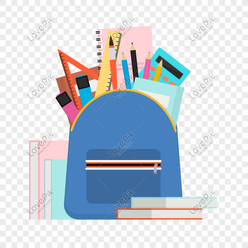 School day schoolbag stationery book png, Primary and secondary school students, school day, stationery png picture