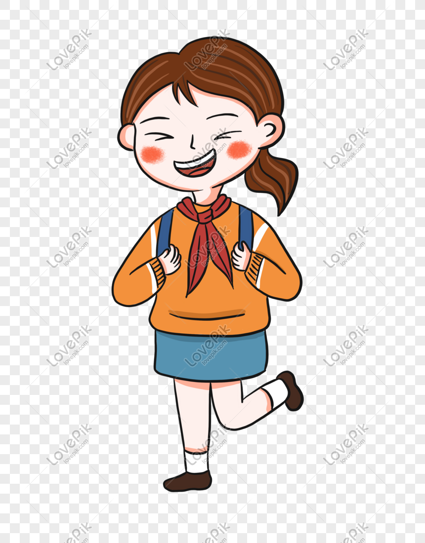 School Day Hand Painted Students Happy To Go To School Character Png Image Picture Free Download Lovepik Com