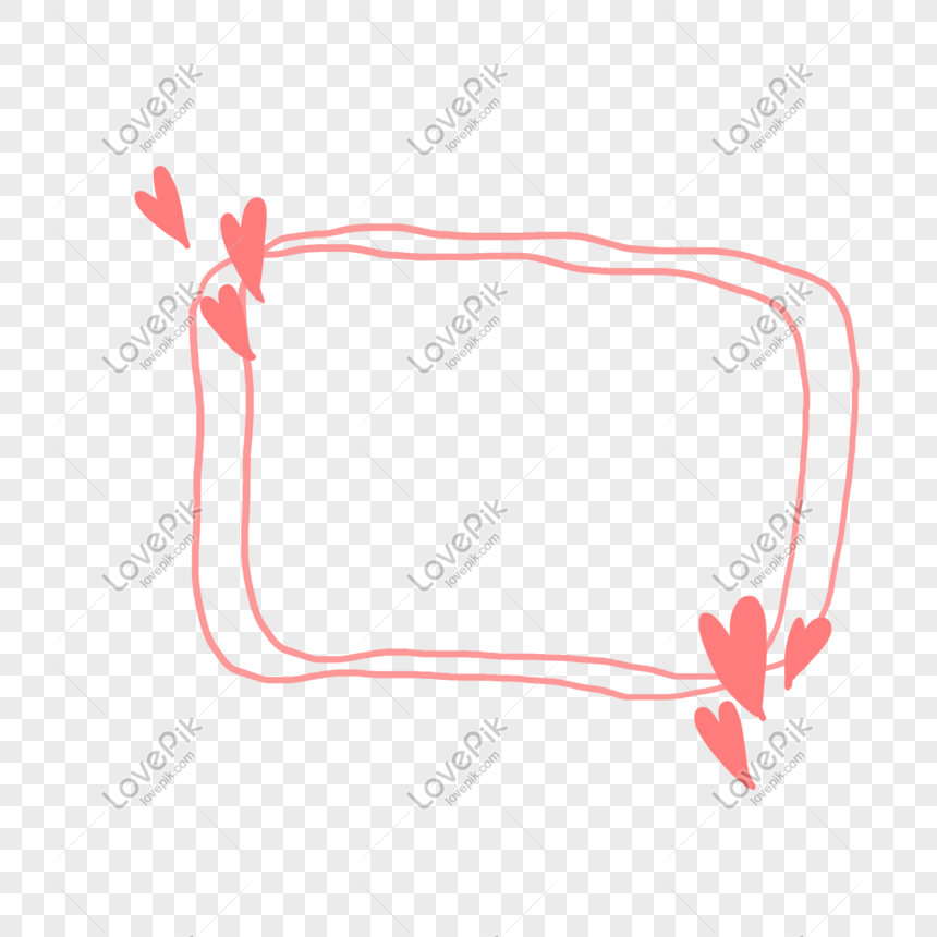 Cartoon Love Border Hand Drawn Illustration PNG White Transparent And ...