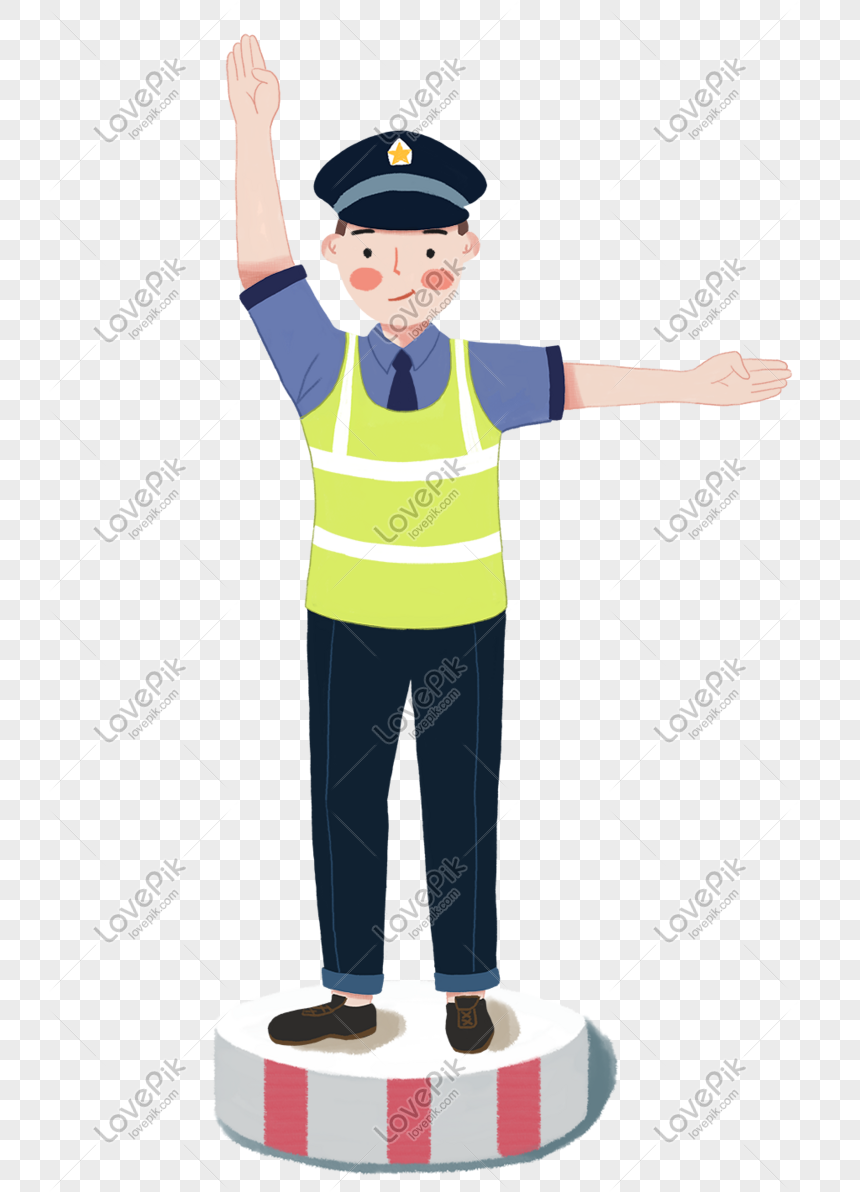 Professional Theme Traffic Police Cartoon Illustration Design PNG  Transparent And Clipart Image For Free Download - Lovepik | 611139546