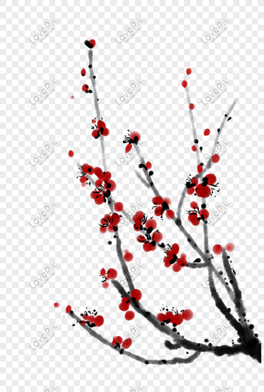 Ink Plum Chinese Painting Hand Drawn Illustration PNG Picture And ...