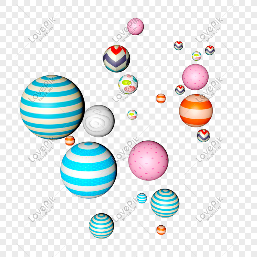 Colorful Striped Color Round Sphere, Colorful Stripes, Large Round Body