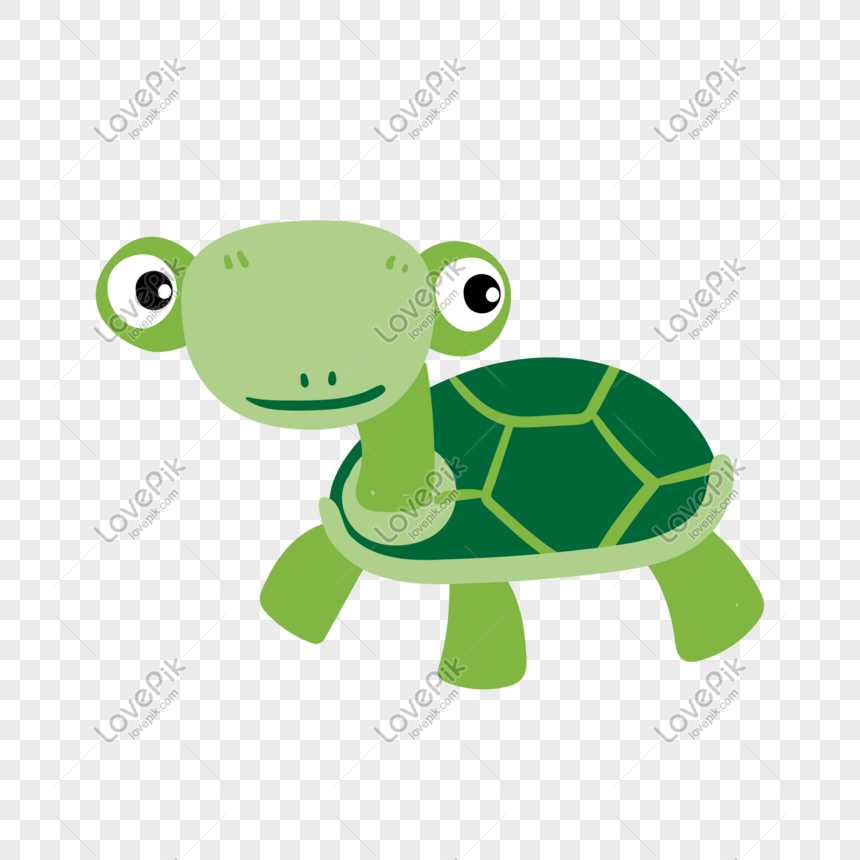 Small Fresh Q Version Green Turtle PNG White Transparent And Clipart ...