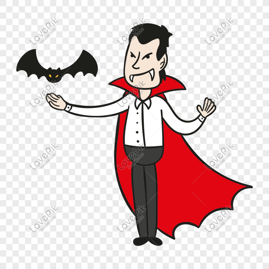 Halloween Vampire Clipart Vector, Cartoon Hand Drawn Horror