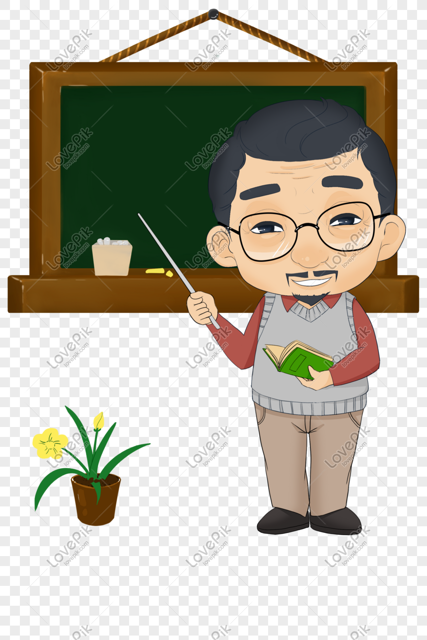 Teachers Day Male Teacher Lecture Scene Illustration PNG Image ...