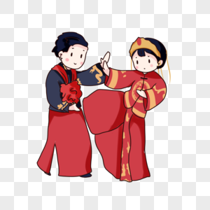 Hand Drawn Cartoon Cute Chinese Wedding, Hand Drawn, Cartoon, Cute PNG ...